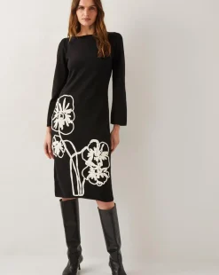 Monsoon Cee Cornelli Embroidered Knit Dress