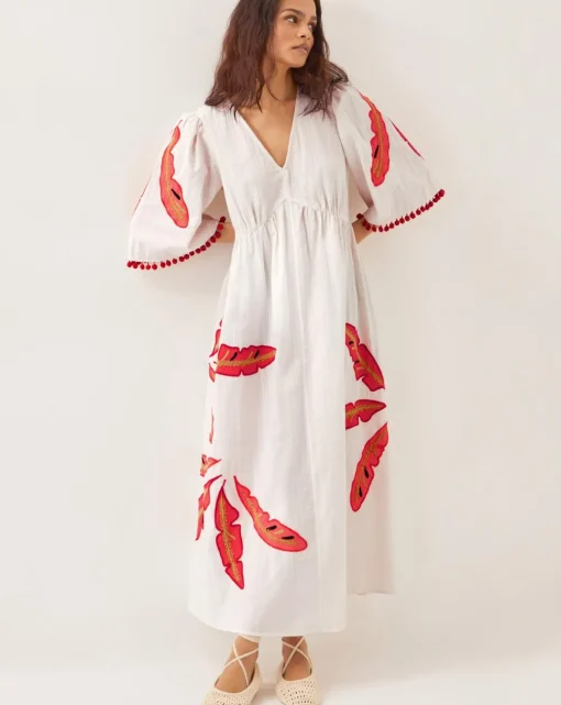 Monsoon Cerse Leaf Print Maxi Dress