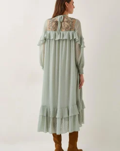 Monsoon Debbie Polka Dot Ruffle Maxi Dress