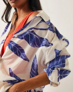 Monsoon Dinah Palm Print Cotton Shirt