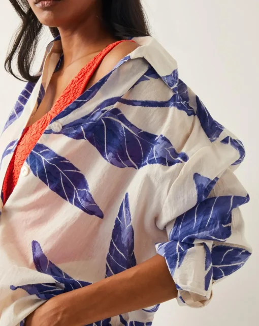 Monsoon Dinah Palm Print Cotton Shirt