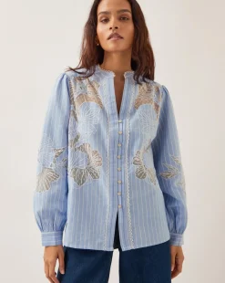 Monsoon Emelie Lace Stripe Shirt