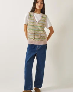 Monsoon Fawn Fair Isle Scallop Tank Top
