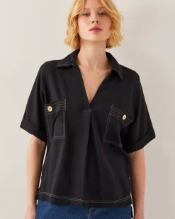 Monsoon Feyn Short Sleeve Utility Top