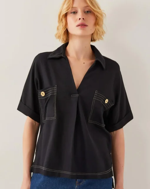 Monsoon Feyn Short Sleeve Utility Top
