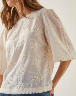 Monsoon Harika Floral Embroidered Top