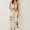 Monsoon Hope Leaf Embroidered Culottes