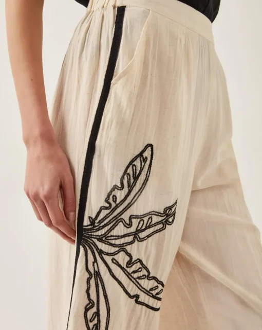Monsoon Hope Leaf Embroidered Culottes