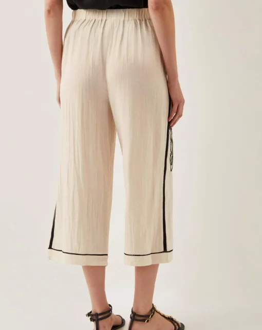 Monsoon Hope Leaf Embroidered Culottes