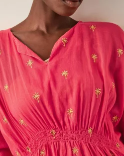 Monsoon Ivy Palm Embroidered Kaftan