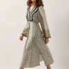 Monsoon Jemmie Long Sleeve Midi Dress