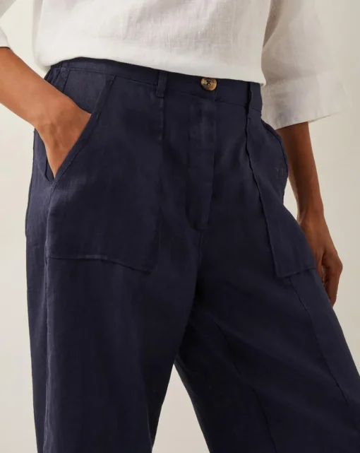 Monsoon Jolie Short Wide Leg Linen Trousers