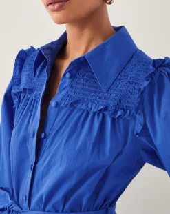 Monsoon Jules Broderie Midi Shirt Dress