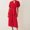 Monsoon Kiana Pintuck Puff-Sleeve Midi Dress