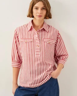 Monsoon Liv 3/4 Sleeve Stripe Shirt
