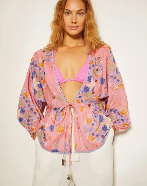 Monsoon Mabel Shell Print Kaftan Top