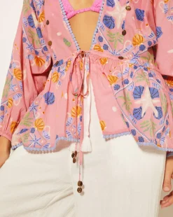 Monsoon Mabel Shell Print Kaftan Top
