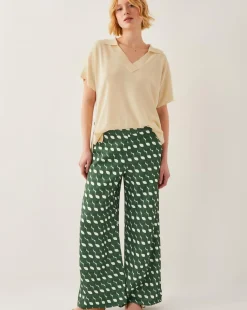 Monsoon Maren Geometric Print Wide Leg Trousers