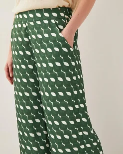 Monsoon Maren Geometric Print Wide Leg Trousers