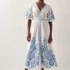 Monsoon Maria Embroidered Midi Dress