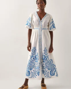 Monsoon Maria Embroidered Midi Dress