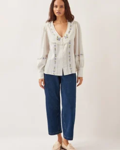 Monsoon Matilda Floral Embroidered Blouse