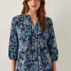 Monsoon Micola Abstract Print Jersey Blouse