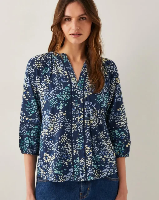 Monsoon Micola Abstract Print Jersey Blouse
