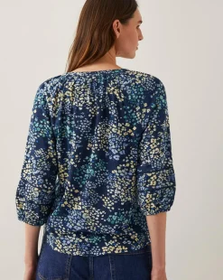 Monsoon Micola Abstract Print Jersey Blouse