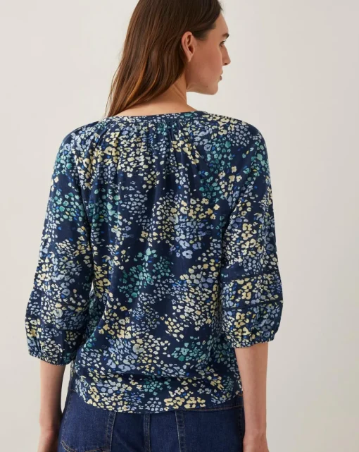 Monsoon Micola Abstract Print Jersey Blouse