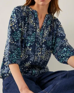 Monsoon Micola Abstract Print Jersey Blouse