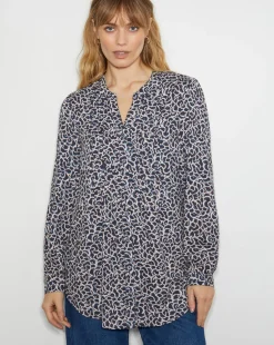 Monsoon Molly Abstract Print Pintuck Blouse