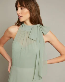 Monsoon Monika Halter Chiffon Maxi Dress