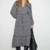 Monsoon Noiv Scallop Print Jersey Midi Dress