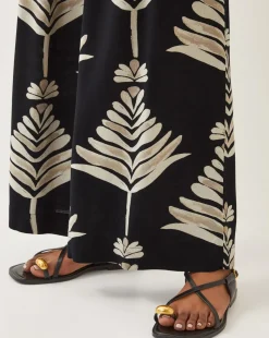 Monsoon Pamela Leaf Print Wide Leg Trousers