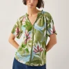 Monsoon Piper Floral Linen-Blend Top