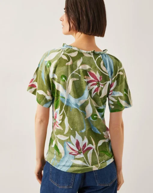 Monsoon Piper Floral Linen-Blend Top