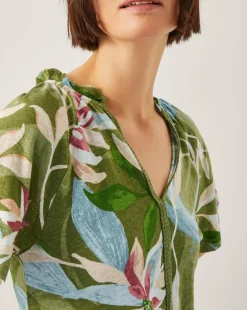 Monsoon Piper Floral Linen-Blend Top