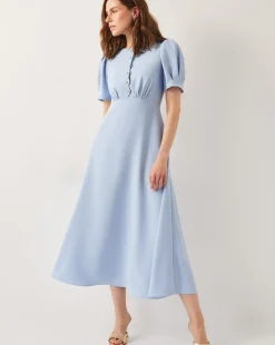 Monsoon Ruth Scallop Trim Midi Dress