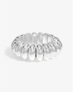Mood Silver Polished Dome Stretch Bracelet