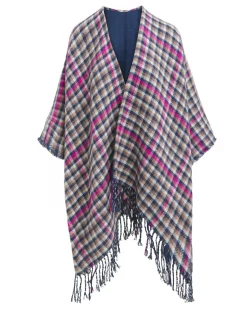 Navy & Pink Dogtooth Cape