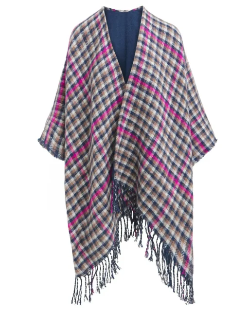 Navy & Pink Dogtooth Cape