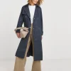 Navy Coated Trench Coat