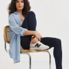 Navy Jersey High Waisted Leggings
