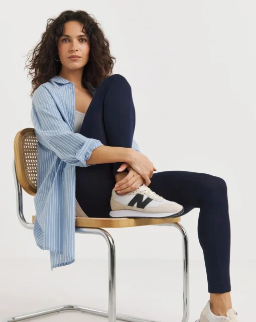 Navy Jersey High Waisted Leggings