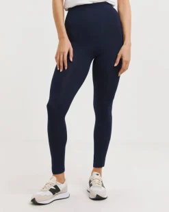 Navy Jersey High Waisted Leggings