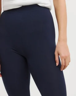 Navy Jersey High Waisted Leggings
