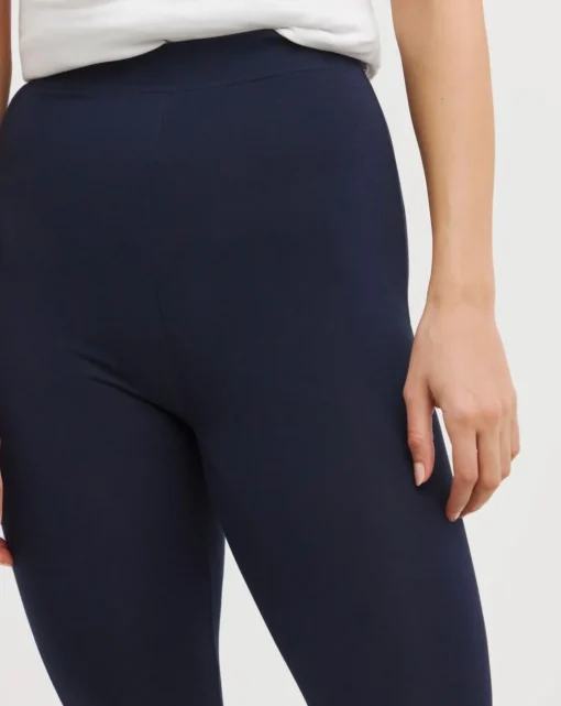 Navy Jersey High Waisted Leggings