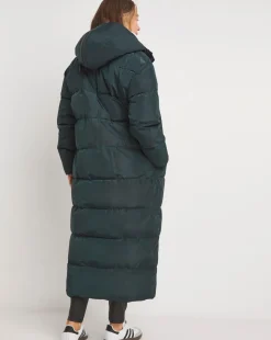 Navy Water Resist Contrast Padded Maxi Coat