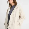 Neutral Washed Quilted Short Jacket